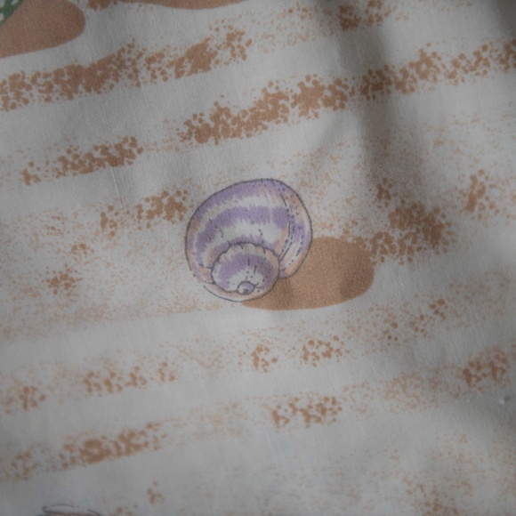 Vintage 1982 J. P. Stevens Coastal Sea Shell Full Fitted & Flat Sheet Set - Picture 7 of 9